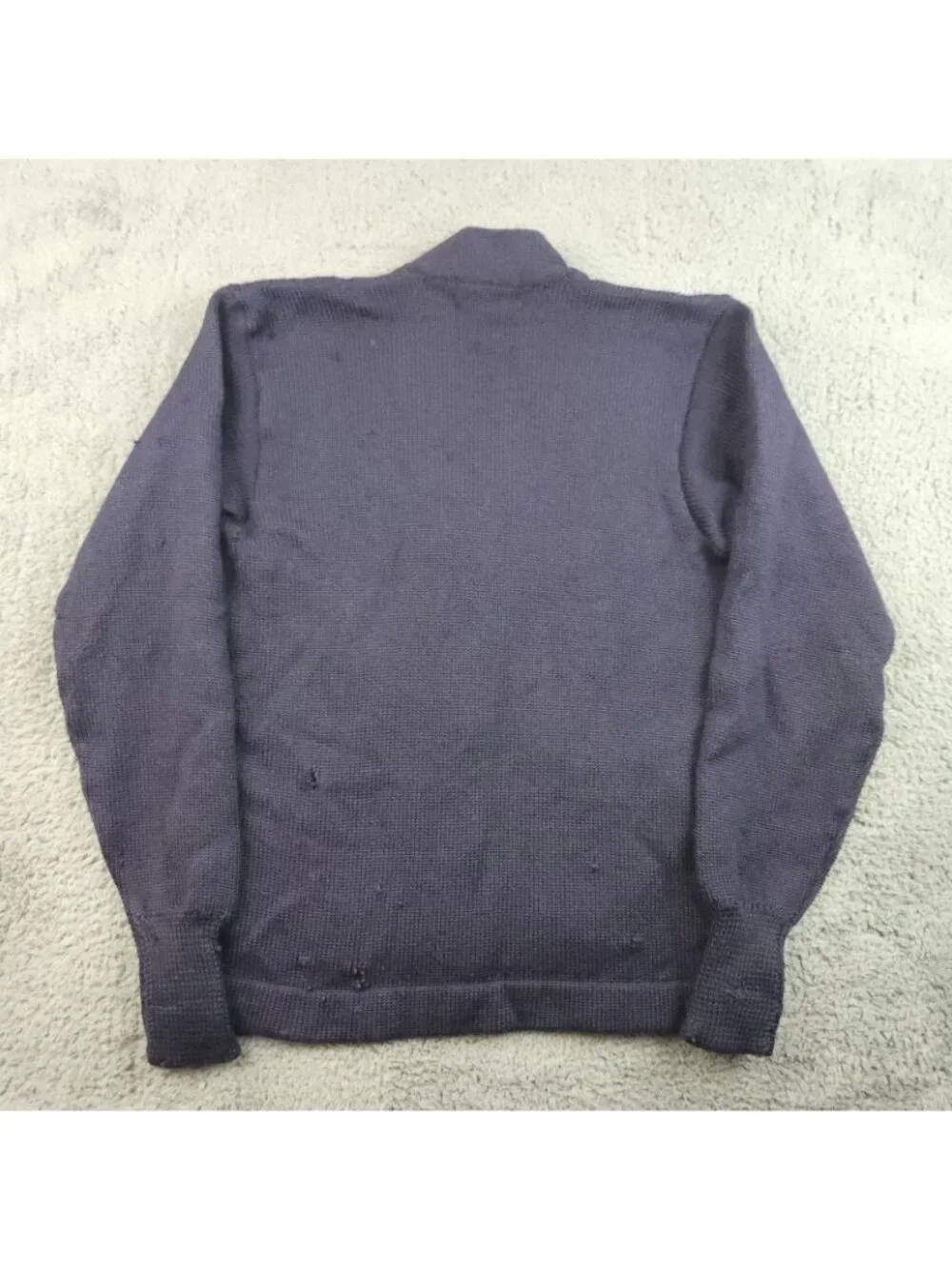 VTG‎ High School Varsity Letterman Wool Cardigan Small/Med Navy Blue Yellow 